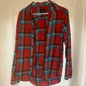 AMERICAN EAGLE Men's Small Long-Sleeve Flannel Shirt